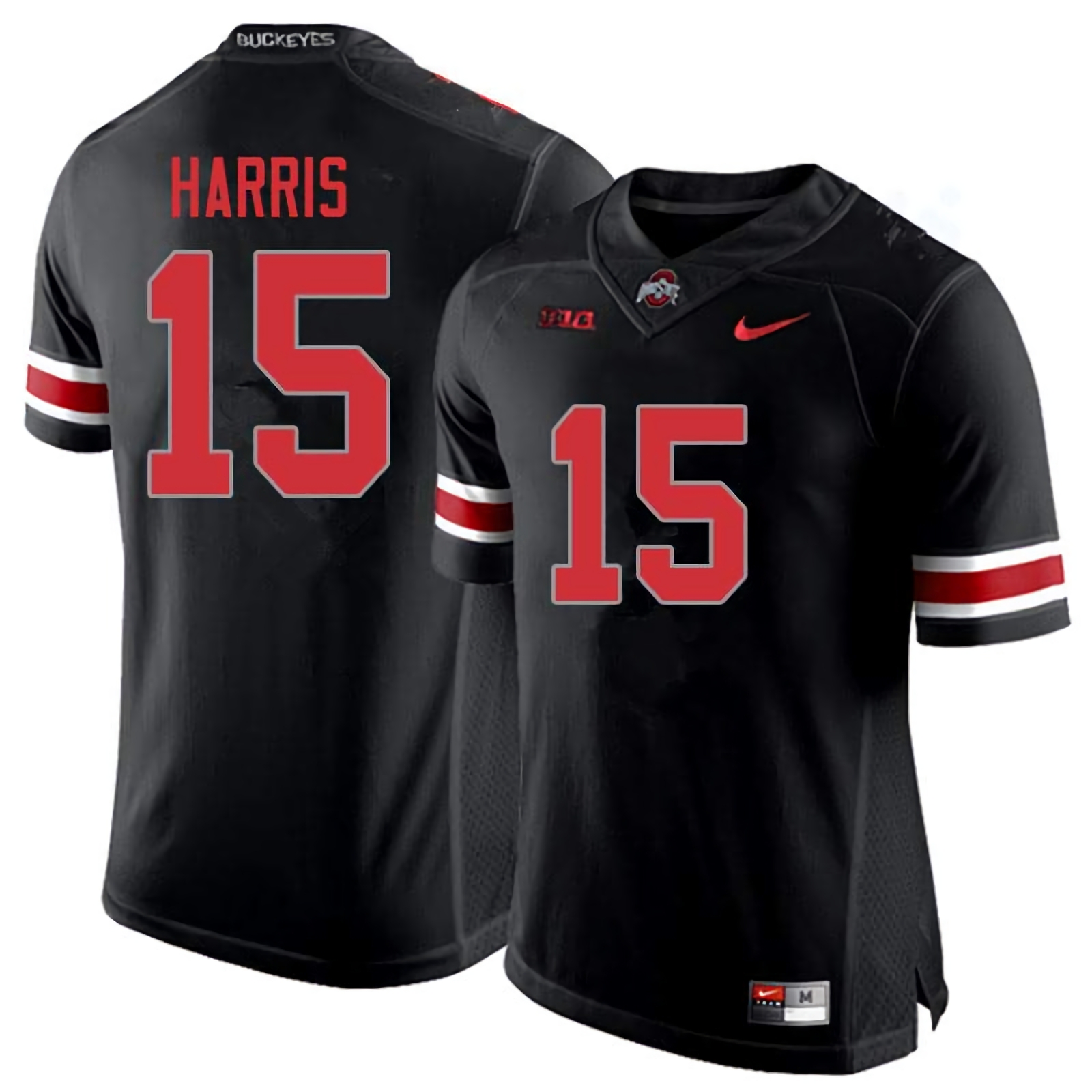 Jaylen Harris Ohio State Buckeyes Men's NCAA #15 Nike Blackout College Stitched Football Jersey NIL8356ZB